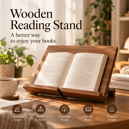 SERONYVA® Wooden Reading Stand – Adjustable Book &amp; Tablet Holder