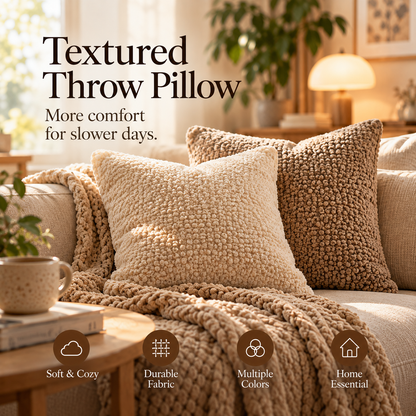 SERONYVA® Textured Throw Pillow – Soft Cozy Decorative Accent Pillow