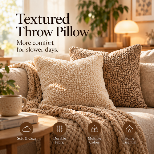 SERONYVA® Textured Throw Pillow – Soft Cozy Decorative Accent Pillow