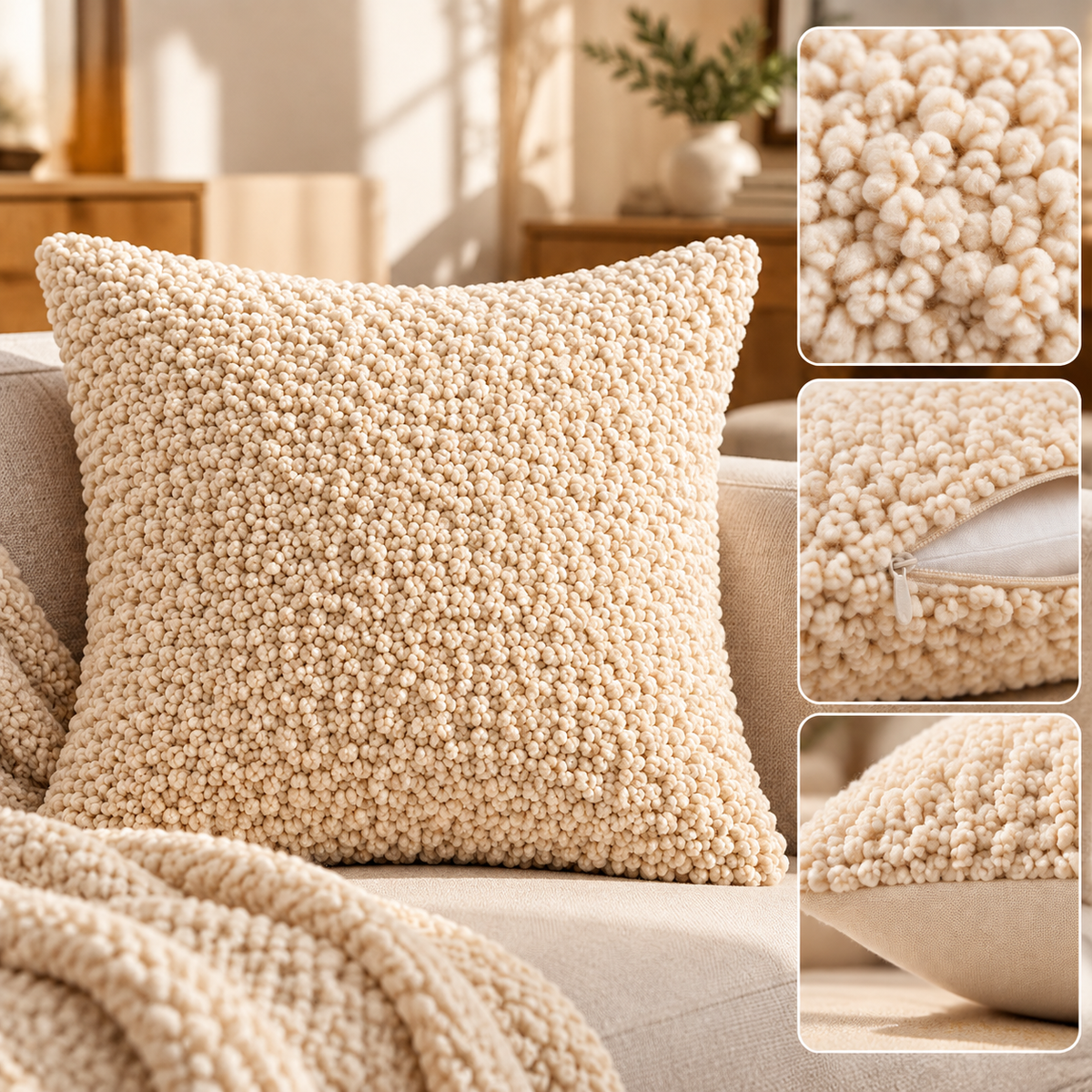 SERONYVA® Textured Throw Pillow – Soft Cozy Decorative Accent Pillow