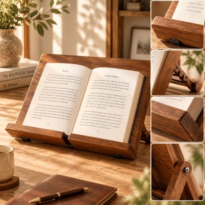 SERONYVA® Wooden Reading Stand – Adjustable Book &amp; Tablet Holder