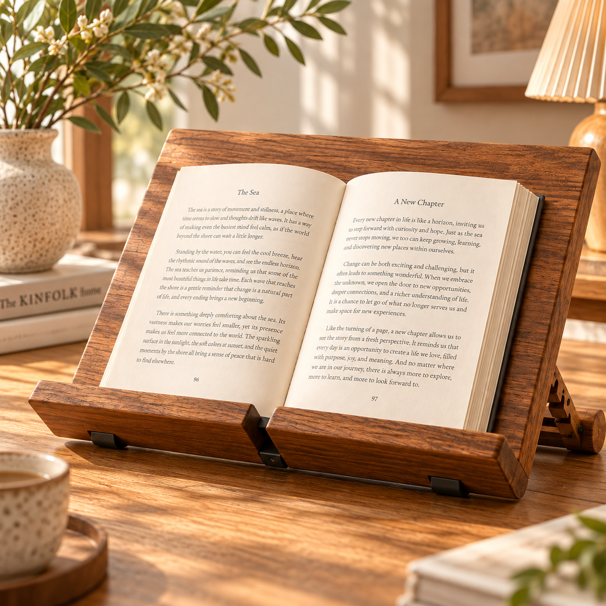 SERONYVA® Wooden Reading Stand – Adjustable Book &amp; Tablet Holder
