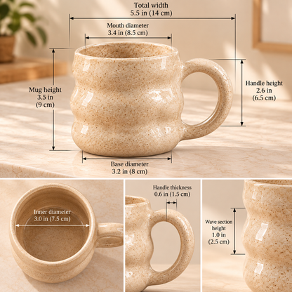 SERONYVA® Ceramic Coffee Mug – 400ml Textured Stoneware-Style Mug