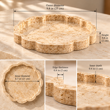 SERONYVA® Travertine Serving Tray – Natural Stone Decorative Organizer